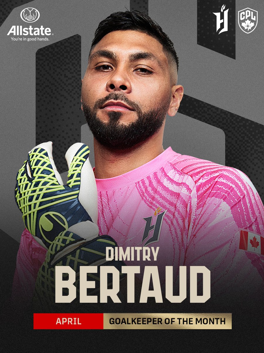 CPLsoccer's tweet photo. Dimitry Bertaud is the April @AllstateCanada  Goalkeeper of the Month after a dominant opening month with Forge FC!

Full details: https://t.co/rAryyQqU5n

#CPLSoccer https://t.co/zuitfmXnkt