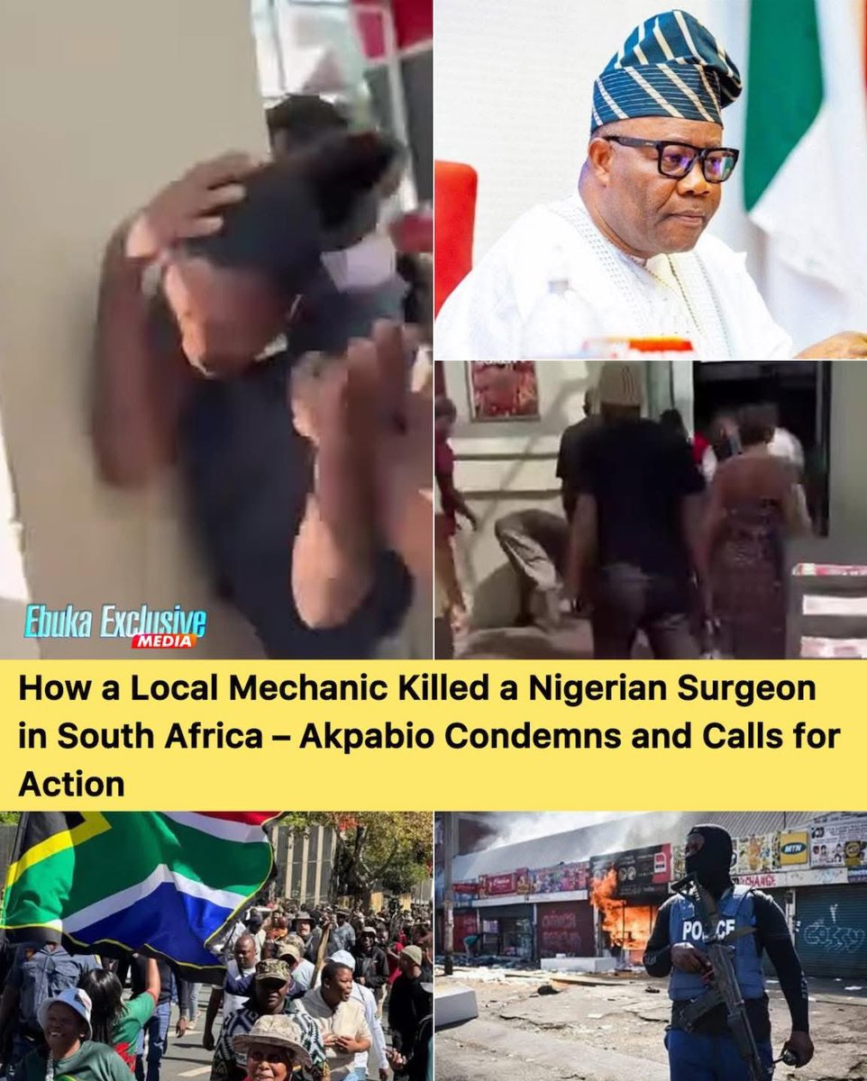 How a Local Mechanic Killed a Nigerian Surgeon in South Africa – Akpabio Condemns and Calls for Action

Senate President Godswill Akpabio has condemned the alleged killing of a Nigerian surgeon in South Africa 🇿🇦 by a local mechanic, describing it as shocking and unacceptable.