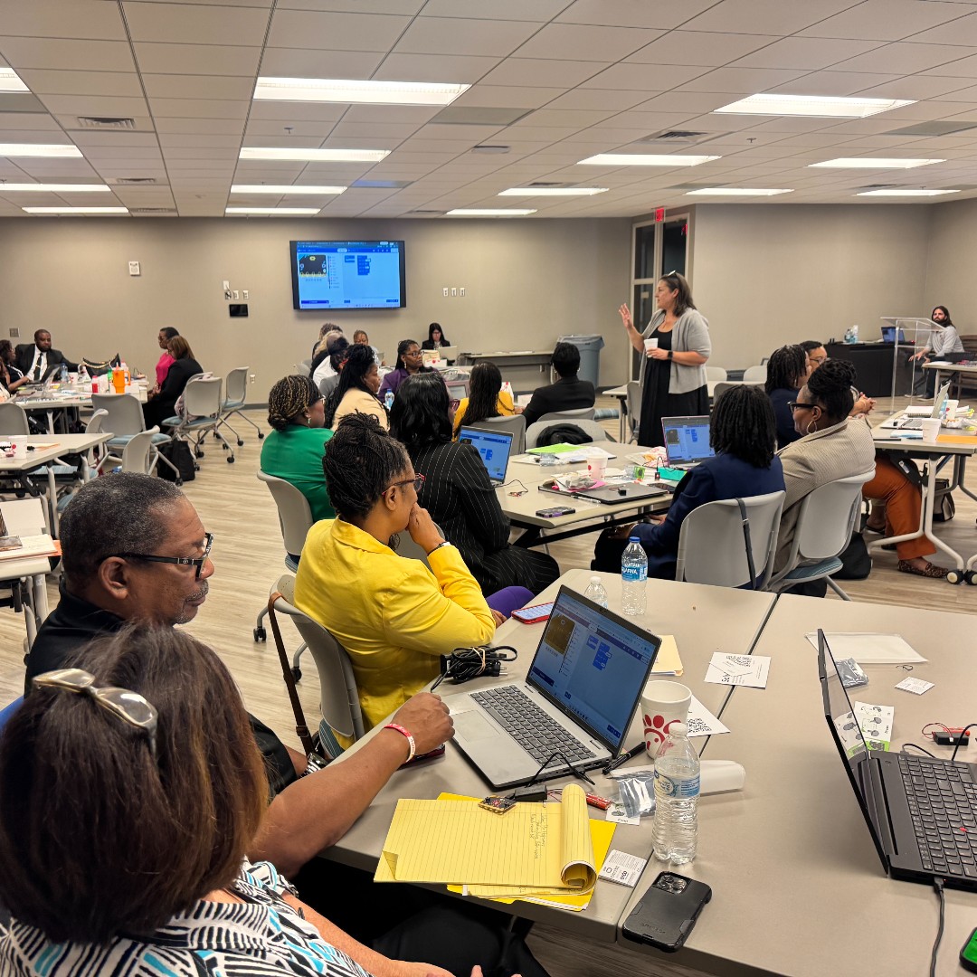 ASCTEAlabama's tweet photo. ASCTE faculty and staff were honored to join the Alabama Turnaround Schools Initiative quarterly meeting to share how we partner with educators to teach cybersecurity, engineering, AI, and large language model concepts in their own classrooms. We’re proud to collaborate with schools across Alabama to expand STEM opportunities.
