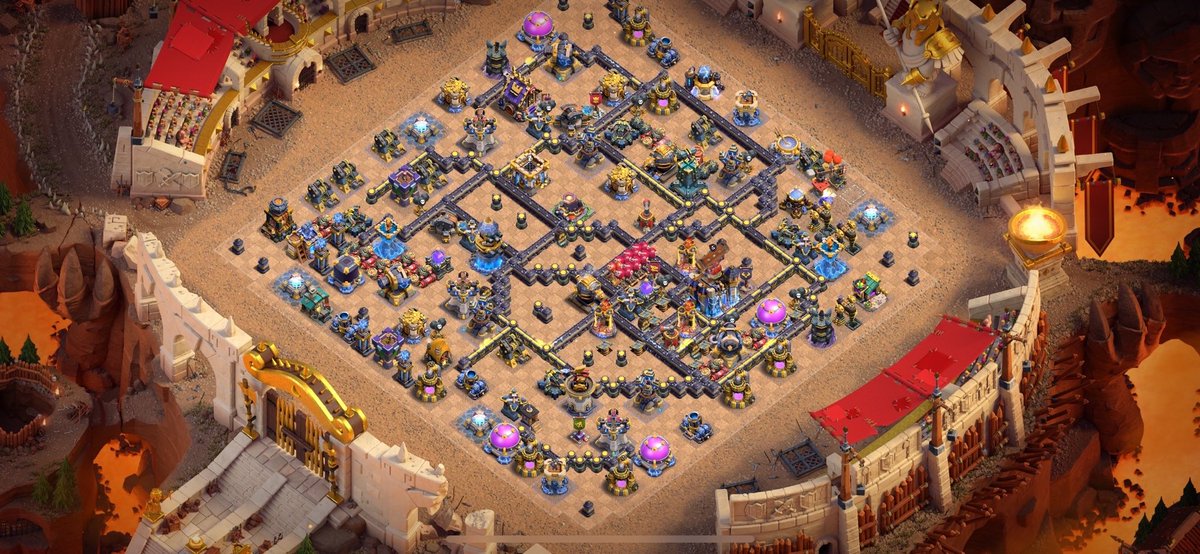 PINNACLEBase's tweet photo. Leaks? Leaks! Leaks!! 
Monster defenses secured, built by @neffe217 😎🔥
CC: 3x Witches + 3x HH + Archer
🔗 https://t.co/mOiYfNGhxi https://t.co/nxAImAJGxa