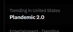 maybe_potato69's tweet photo. PLAN-DEMIC IS LITERALLY TRENDING

ITS ALL A PSYOP???

NON STOP TWEETS 

THE PEOPLE ARE REALIZING

https://t.co/VaaOX17odp https://t.co/MGEnkhdMM3