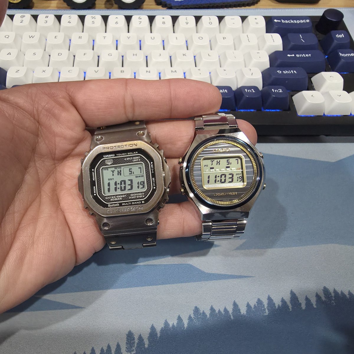 remiscs's tweet photo. @FarandPaulJr Yeah, shame it was limited on all variations but I think because the blue/greyish dial was numbered, it gets marked up on sites, others aren't numbered. 

I didn't like it online till I saw it in person. It peaked my interest in smaller watches too. Fingerprint magnet though. https://t.co/Bt6zHI66Su