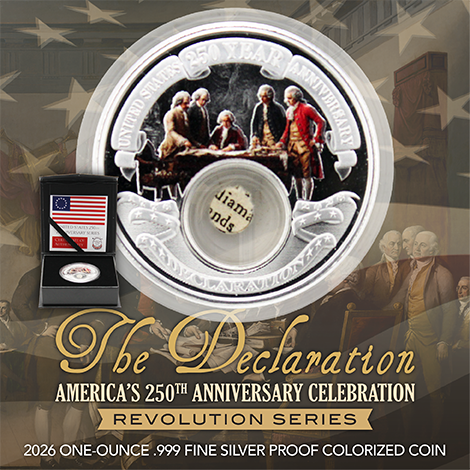 TheCoinVault's tweet photo. 🎆USA! USA!🎆 Celebrate America's 250th Anniversary with the BRAND NEW 2026 Revolution Series! Get the first of four releases today centering around 'The Declaration!' Shop the 1oz Proof Colorized Silver Coin NOW as they are LIMITED! https://t.co/jT1hzo5tOC #TheCoinVault https://t.co/eIQvUEMtiS