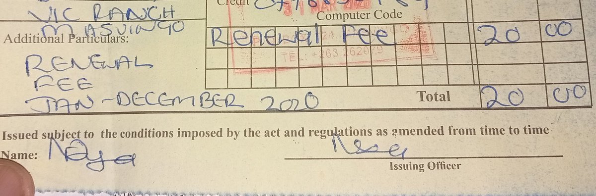 Life_Erwin_TC93's tweet photo. Yesterday, I confirmed at Nemanwa RDC that my business license was valid &amp; was told the renewal fee is $10. Today, they  demanded a $20 renewal fee &amp; stamped my receipt dated 31/03/26. This is also affecting other businesses. I request an audit of the council's billing processes https://t.co/3qqjNyO4JM