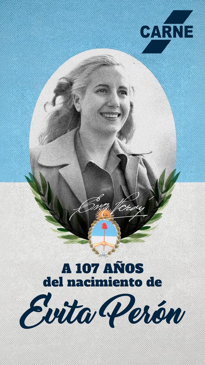 fesitcara's tweet photo. 🔵 7 de mayo de 1919 |  Nace Eva Perón

Hoy recordamos el nacimiento de Eva Perón, una mujer que marcó para siempre la historia del movimiento obrero y la justicia social en la Argentina. https://t.co/SVcMmDvCpN