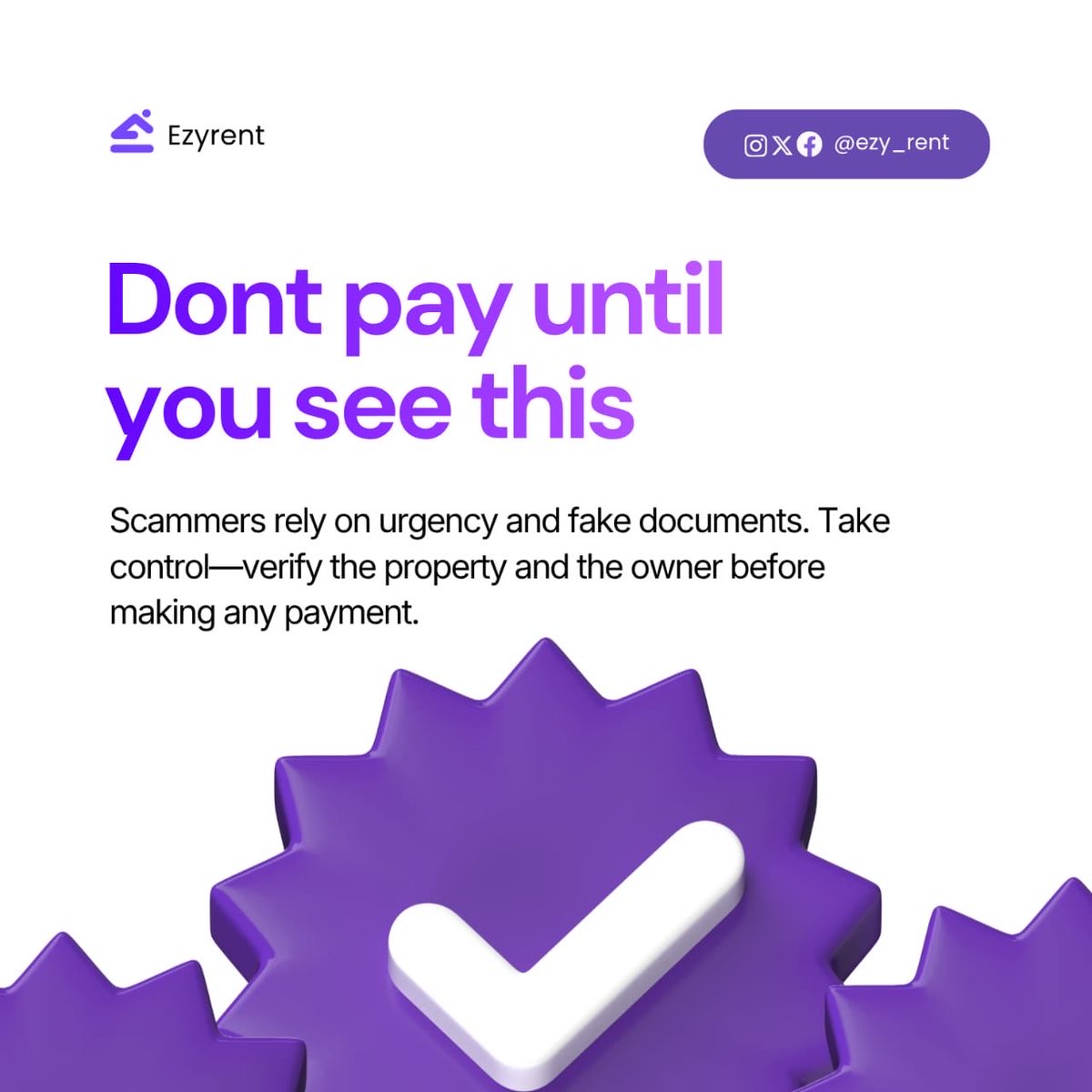 ezy_rent's tweet photo. Don’t pay , don’t be a victim 💜 https://t.co/gqoZ0YZBIw