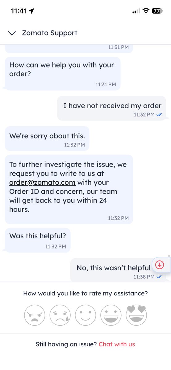 iamAmitRajput's tweet photo. @zomatocare @zomato order showing it is delivered, but i did not get my order. Check what your support is saying. 

Take a quick action and resolve issue. https://t.co/xdRStZKuKn