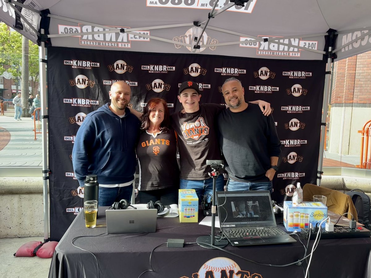 giantscommunity's tweet photo. Coming to you live on @KNBR! Christian and Kandy sat down with Adam Copeland and Derek Papa to share their Junior Giants experience. From Christian being a player to now being a Junior Coach, he is an incredible role model and member of our Junior Giants family!

Support @gojrgiants by bidding big! The GCF x KNBR auction is live and will be going on until Sunday (5/10) until 8pm PST. Go to https://t.co/Jlf8r8FS2T to bid now! From signed memorabilia to gameday experiences we have something for every fan!

#jrgiants #wesayyes #sfgiants