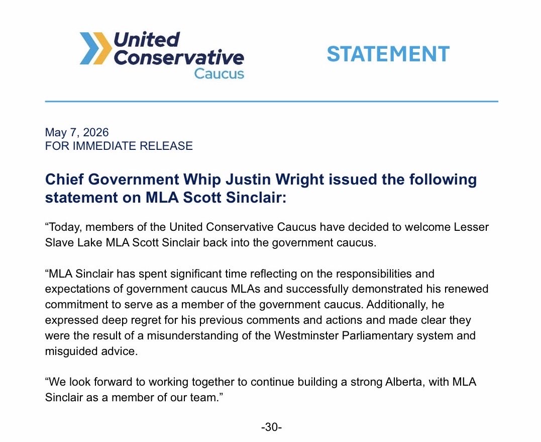 United Conservative Caucus tweet media