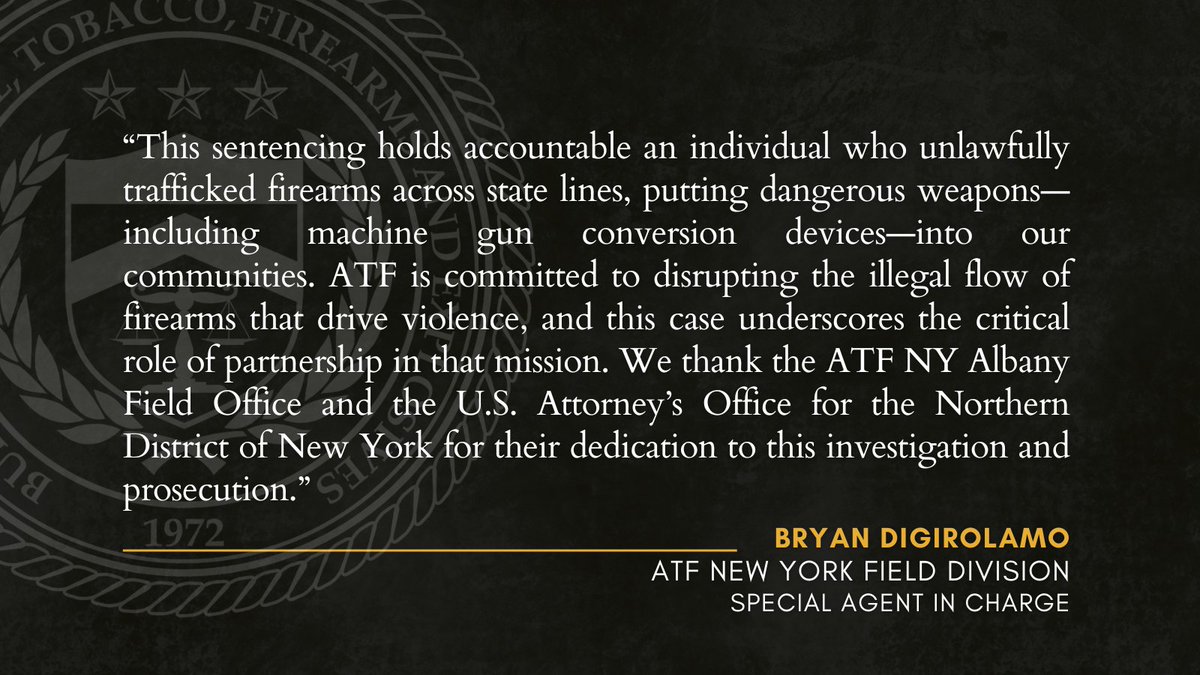 North Carolina man sentenced for unlawfully dealing & selling firearms. As part of his guilty plea, he admitted that he acquired multiple firearms, including handguns and switches, in North Carolina and then sold the firearms in Albany, New York, and elsewhere. He also admitted that he did not have a license that would allow him to deal in firearms. https://www.justice.gov/usao-ndny/pr/north-carolina-man-sentenced-unlawfully-dealing-selling-firearms