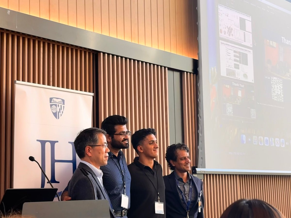 KKLabJHU's tweet photo. Congratulations to our PhD student @NitishSriv24401 on winning first place for poster presentation at the @INBT_JHU 19th Nano-Bio Symposium! He presented work on how our microfluidic devices can be used to predict GBM patient survival and advance precision medicine approaches. https://t.co/yDu2MYvYJ8