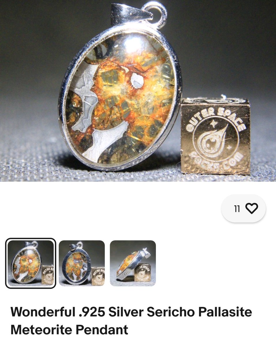 OuterSpaceRocks's tweet photo. Sericho Pallasite Pendant – Wear a Piece of Outer Space!
Dazzling golden olivine crystals glowing like emerald fire in extraterrestrial iron-nickel. Hand-crafted in sterling silver, 15×20mm
4.6 billion years old cosmic jewelry!
👉 Grab it on eBay! https://t.co/FipBVNiiOR #eBay https://t.co/boOA9kTXVw