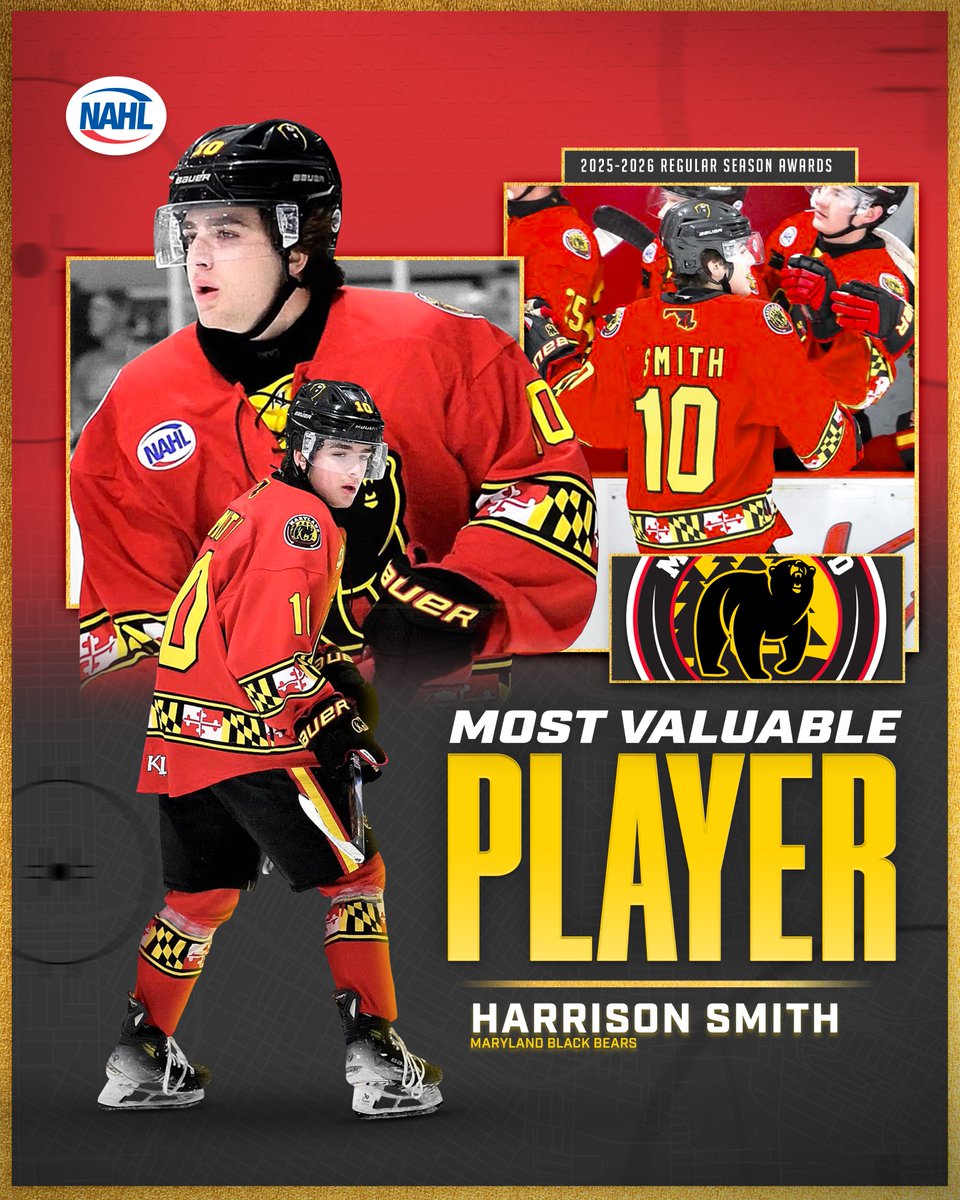 NAHLHockey's tweet photo. It is not easy to get one overall award, however, this second-year skater goes home with ✌️! Harrison Smith is your Most Valuable Player!

🔗: https://t.co/EUjFVjs3Sw
#NAHLAwards | 📸: Jon Pitonzo https://t.co/EJplTd6uoM