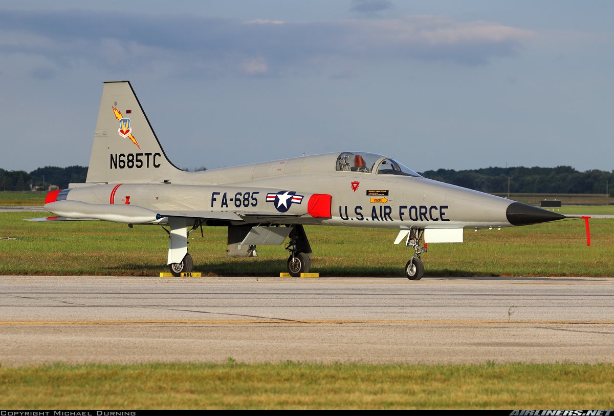The tomcat is okay, but I've always thought the F5 freedom fighter was the prettiest bird of the jet age.