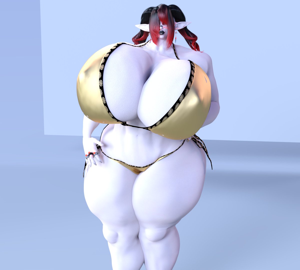 LillyDarkfire2's tweet photo. Gold Bikini Calor 
Got Gf triplet RED
For golden week (late entry)
enjoy. https://t.co/CPdsXc0C6U