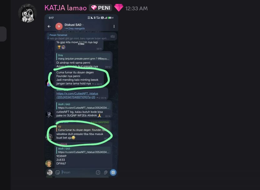 SAD kedatangan orang sinting lagi.
Inilah alasan kenapa kita sempat stop cari member lagi, kita gak sanggup melihara orang-orang yang jiwanya sakit.

Chat grup di SS dicepuin dan masih merasa gak bersalah dengan polosnya. Lu dimasukin aja udah untung anj.

Buat grup private mana