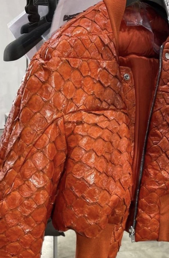 ☆Rick Owens Pirarucu Fish Skin Bomber Jacket