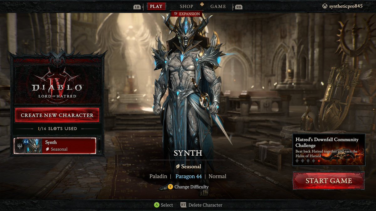 SyntheticProph's tweet photo. Thursday Hang, diablo 4 lord of hatred. Just chillin, come hang out, Open Fireteam. #CultProphet #Diablo4 - https://t.co/EcFHJM5GRU https://t.co/oZNgRsgivG