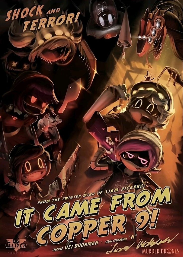 Echotheglitch8's tweet photo. I feel like everyone forgot about this murder drones poster too quickly. I think it's really beautiful and should be spoken about more. https://t.co/IwZI9EGz6W