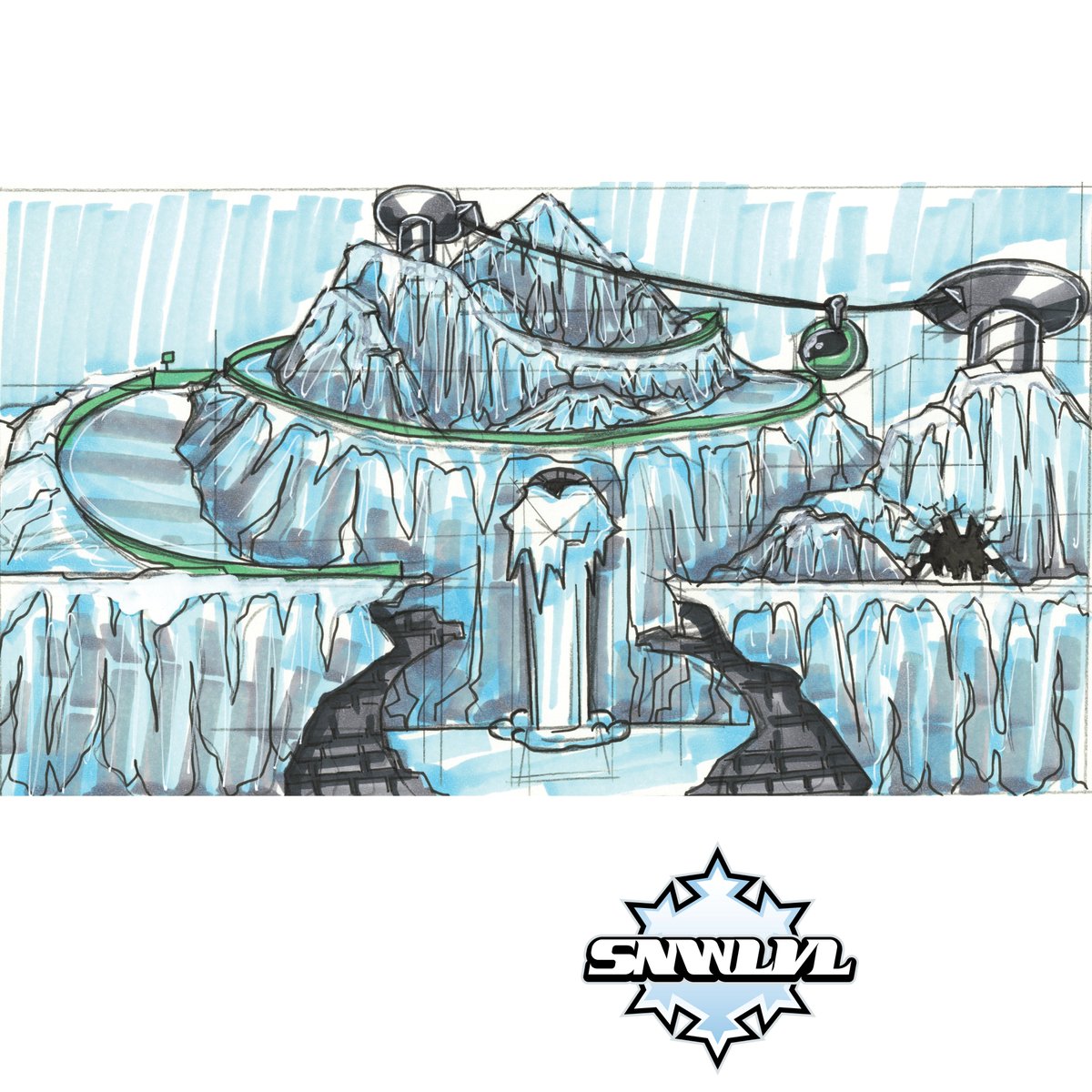 DSXTWO's tweet photo. 🧵Needed to do something narrative driven for @snwlvl so I am making a comic book. This is concept art of a cave located in a mountain that houses a Yeti tribe. More details in the future. https://t.co/xxpJ4aMKoE