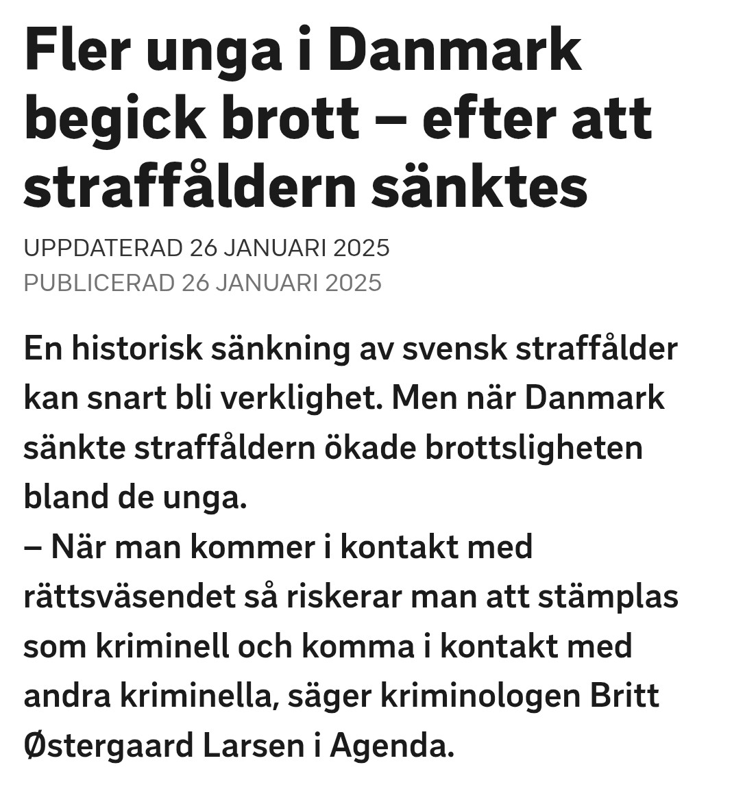 KlasTryggvesson's tweet photo. @jonezz66 @liberalerna Barn ska under inga omständigheter sitta i fängelse. Finns ingen forskning som tyder på att det skulle vara bra på något sätt. Danmark testade. Gick sådär. De har bytt tillbaka till 15 år. https://t.co/D48lKXN8za