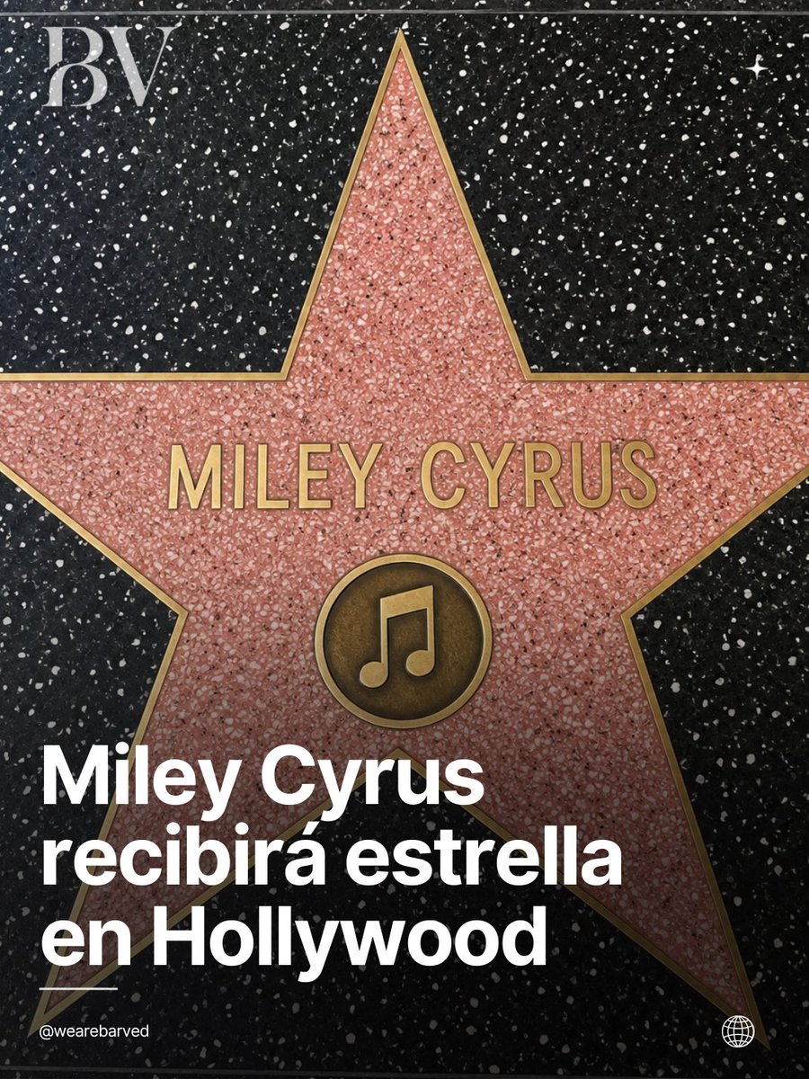 wearebarved's tweet photo. Miley Cyrus recibirá su estrella en el Paseo de la Fama el 22 de mayo, marcando un nuevo logro en su carrera.

#fyp #parati #MileyCyrus #Hollywood #Music @MileyCyrus https://t.co/eelT6RLrKC