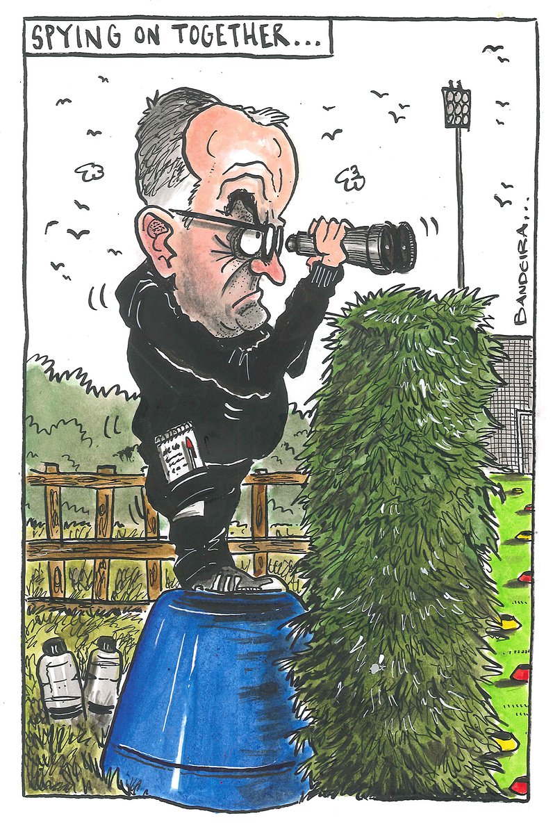 GraemeBandeira's tweet photo. This Saints "Spygate" story takes me back to when I did this toon for @YEPSportsdesk and things escalated! The artwork appeared on a flag, a fan got a tattoo and Bielsa got a copy and sent me one back signed, plus thanks letter in Spanish! Tattoo pic courtesy of @SimonHulmeYPN https://t.co/tTCIgyjxtw
