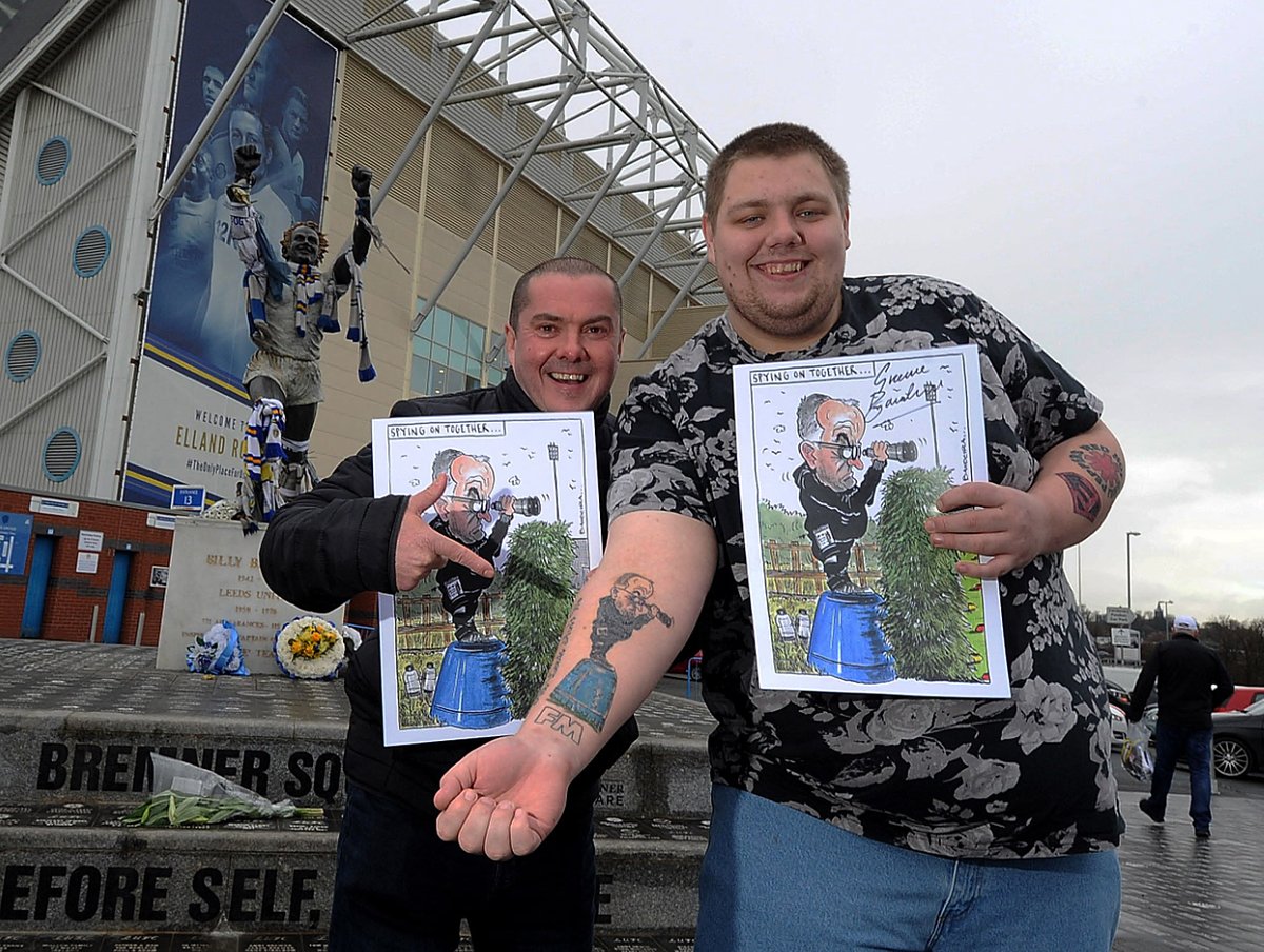 GraemeBandeira's tweet photo. This Saints "Spygate" story takes me back to when I did this toon for @YEPSportsdesk and things escalated! The artwork appeared on a flag, a fan got a tattoo and Bielsa got a copy and sent me one back signed, plus thanks letter in Spanish! Tattoo pic courtesy of @SimonHulmeYPN https://t.co/tTCIgyjxtw