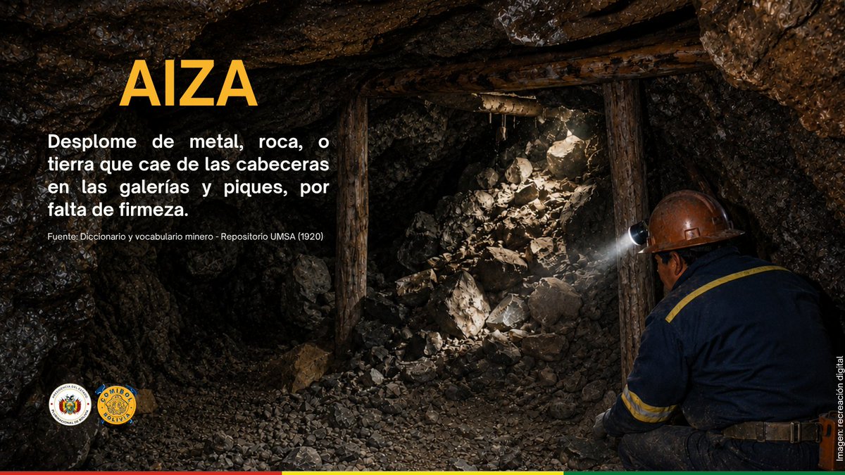 comibol_oficial's tweet photo. ¿SABÍAS QUÉ SIGNIFICA “AIZA” EN LA MINERÍA BOLIVIANA?
En el trabajo minero existen palabras y expresiones propias que forman parte de la historia, cultura y experiencia cotidiana dentro de la mina.
#COMIBOL #Bolivia #DiccionarioMineroUMSA https://t.co/mQ5P32xZ3i