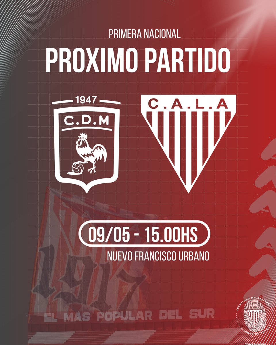 📌PRÓXIMO PARTIDO 🔜 #LosAndes estará visitando a #deportivomoron

⚽ 13ra Fecha Zona A
🆚 <a href="/depmoronoficial/">Club Deportivo Morón 🐓</a>
🗓 Sabado 09/05
🕙 15:00hs
🏟 Estadio Nuevo Francisco Urbano 

#identidadmilrayitas🇦🇹
#primeraNacional