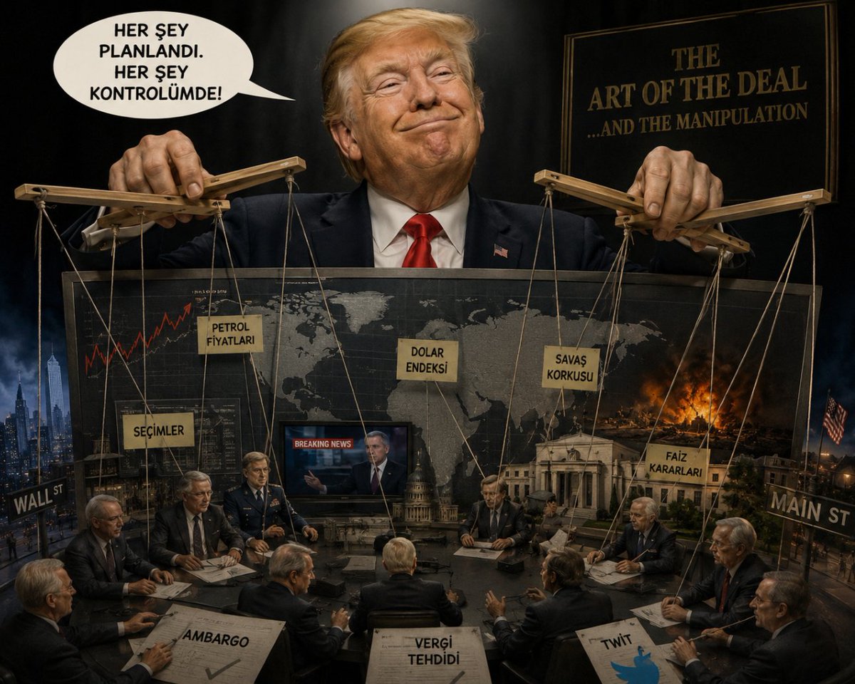 mtnemtn's tweet photo. ABD Başkanı Trump’ın açıklamalarına dikkat ediyor musunuz?

Son dönemde fark ettiğim ilginç bir durum var:
Trump’ın yaptığı sert enerji/petrol açıklamaları, sanki Brent petrol grafiğinin teknik yapısıyla senkron ilerliyor gibi görünüyor.
Bugün Brent petrol yaklaşık 94–98 dolar bandındaydı.
Teknik görünümde ise 111–113 dolar bölgesine doğru güçlü bir potansiyel görüyorum. Hatta teknik yapı, bunun biraz daha üstünü bile işaret ediyor olabilir.

Benim dikkat çekmek istediğim nokta şu:
Önümüzdeki çok kısa vadede — yaklaşık 1 ila 15 gün içinde — Trump’tan gelebilecek açıklamalar, Brent petrolde teknik olarak beklenen yukarı hareketi hızlandırabilir mi?
Bunu hep birlikte takip edip izleyelim.
Bakıp görelim:
Trump teknikler doğrultusunda manuplatif hareketler yapıyor birileride para kazanıyor. 
İzlemlerim bu yönde takipğ ederek hepimiz görelim arkadaşlar.

#brent #petrol #borsa #emtia #trump #oil #brentoil #altın #gold #silver #gumus #borsaistanbul