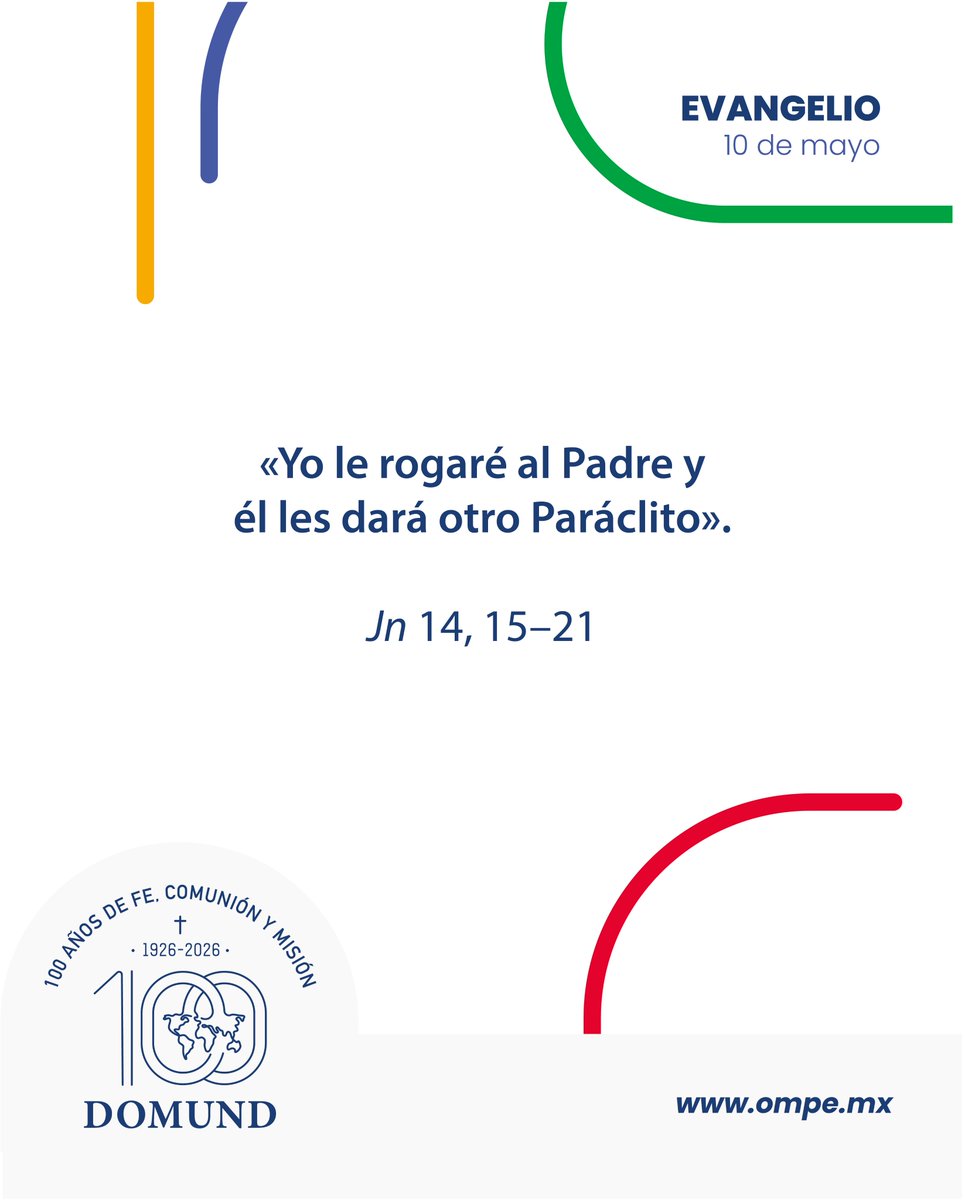 ompemexico's tweet photo. ☀Jesús nos regala una promesa que transforma: no estamos solos. El Padre envía al Espíritu Santo, nuestro Paráclito, para acompañarnos, guiarnos y sostenernos en todo momento.
#EvangeliodelDomingo #VIDomingodePascua #EspírituSantoVen #AmorqueTransforma #OMPEMéxico https://t.co/brsixT3aeH