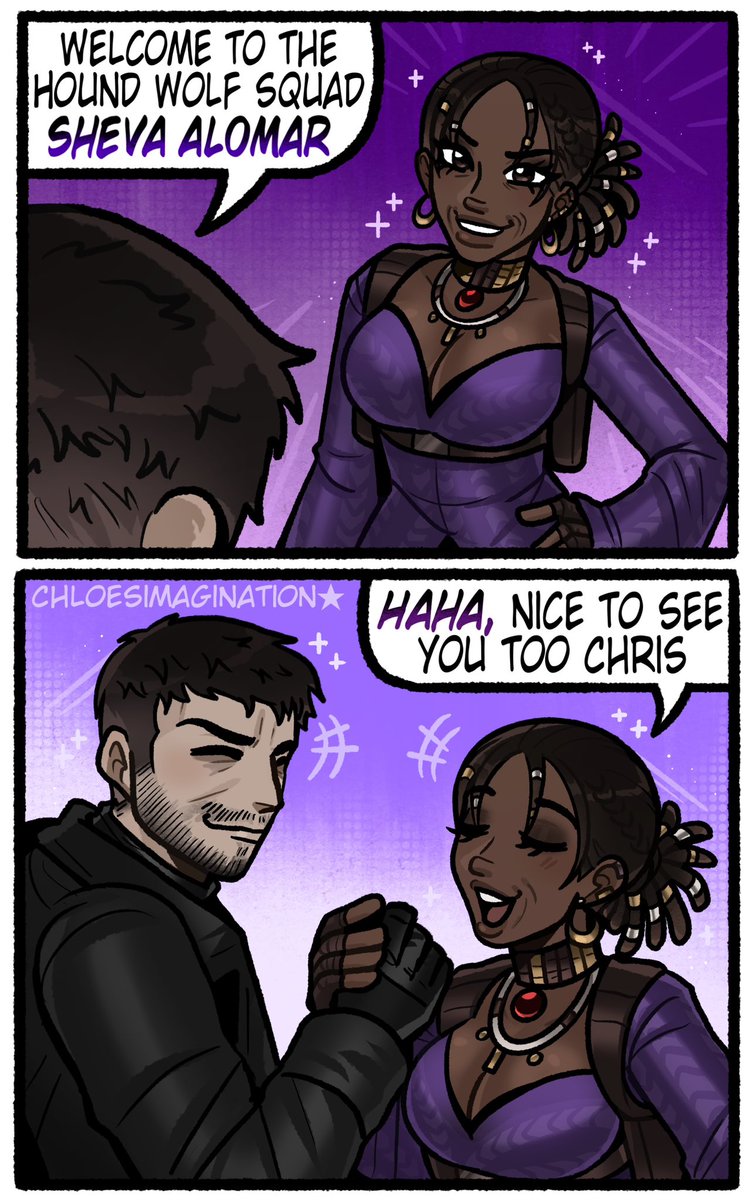 I want to see Chris and Sheva reunite in Resident evil,,