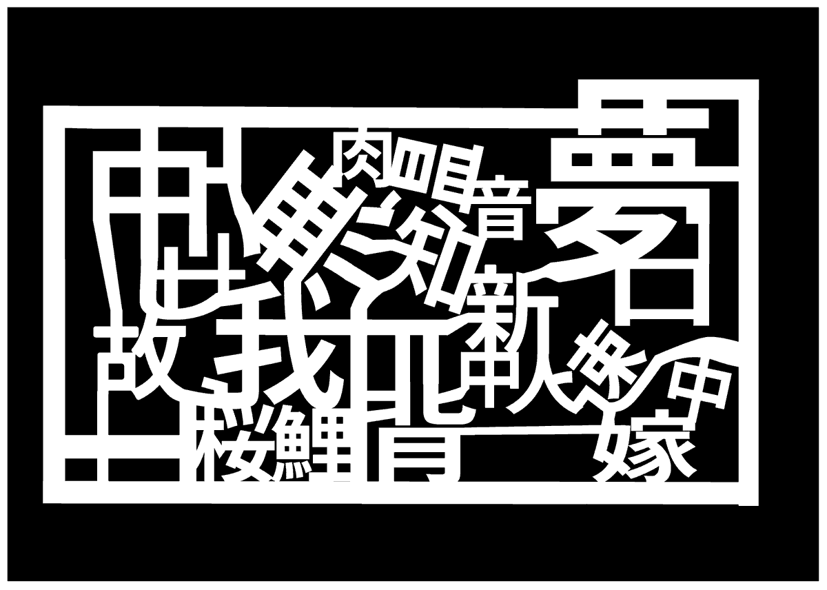 yusatohaco's tweet photo. 迷路を作ろうとしてたら四字熟語探しになった
＃illustrator　＃漢字 https://t.co/RXoVhPx1xn