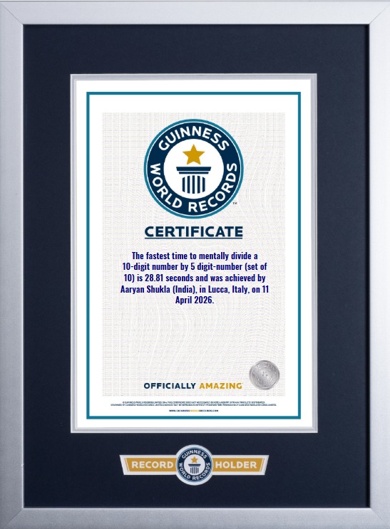 geniusaaryan's tweet photo. Officially Amazing

9th Guinness World Records

Fastest time to mentally divide a 10-digit number by 5 digit-number (set of 10)

https://t.co/tBonQiv5hf

#HumanCalculator #MentalCalculation #GuinnessWorldRecords #AaryanShukla

@GWR https://t.co/6BGknF6OhB