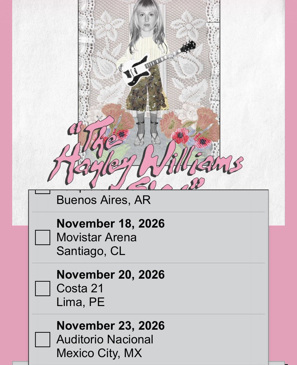 🚨Hayley Williams en Mexico!!!!

Auditorio Nacional 23 de noviembre