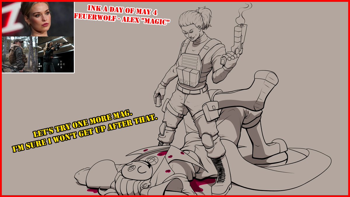 MST3KMAN's tweet photo. INK A DAY OF MAY 2026 - DAY 4 Streaming every day this month at 6pm EST #art #missingart #digitalart #inkadayofmay #iadom #fanart #ocart #majorphee https://t.co/1zYzhiqOjg