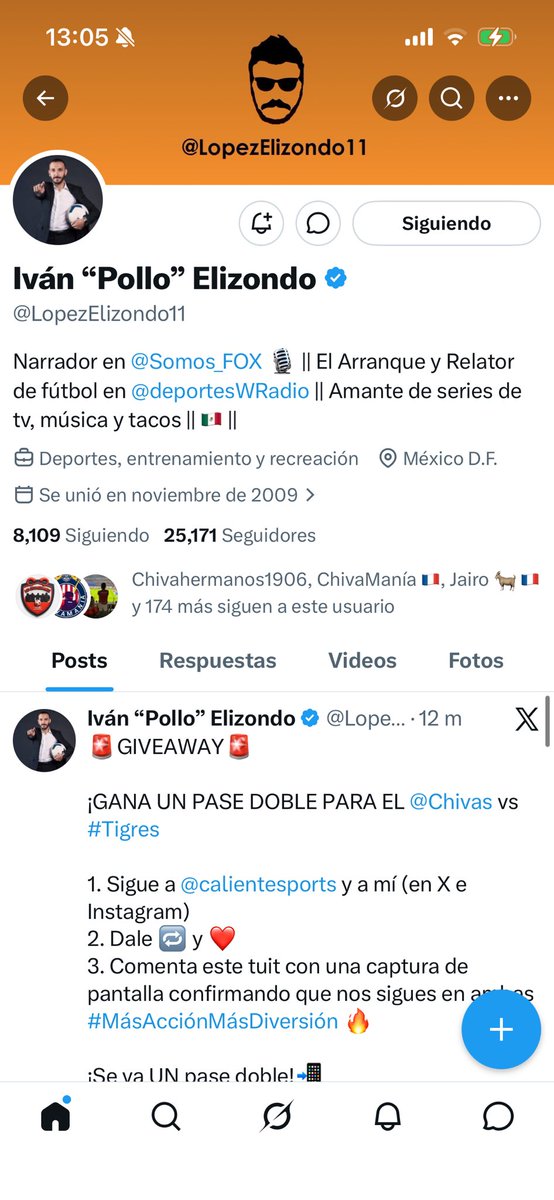 m_martinez8's tweet photo. @LopezElizondo11 @Chivas @calientesports #MasAccionMasDiversion 🔥 https://t.co/ZuP9SyDAQj