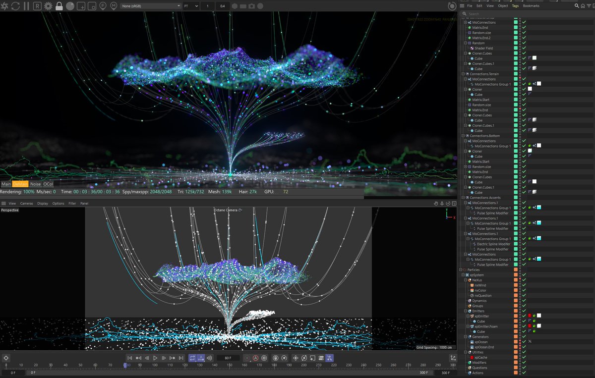 fgoldsack_'s tweet photo. Synaptic Flow π§ πͺΎ
Exploring data structures using #XParticles
Swipe for the @MaxonVFX @insydium_ltd viewport vs. @OTOY Octane render.
#cinema4d #motiondesign #mdcomunity #3d #vfx https://t.co/tGNsNCFZam