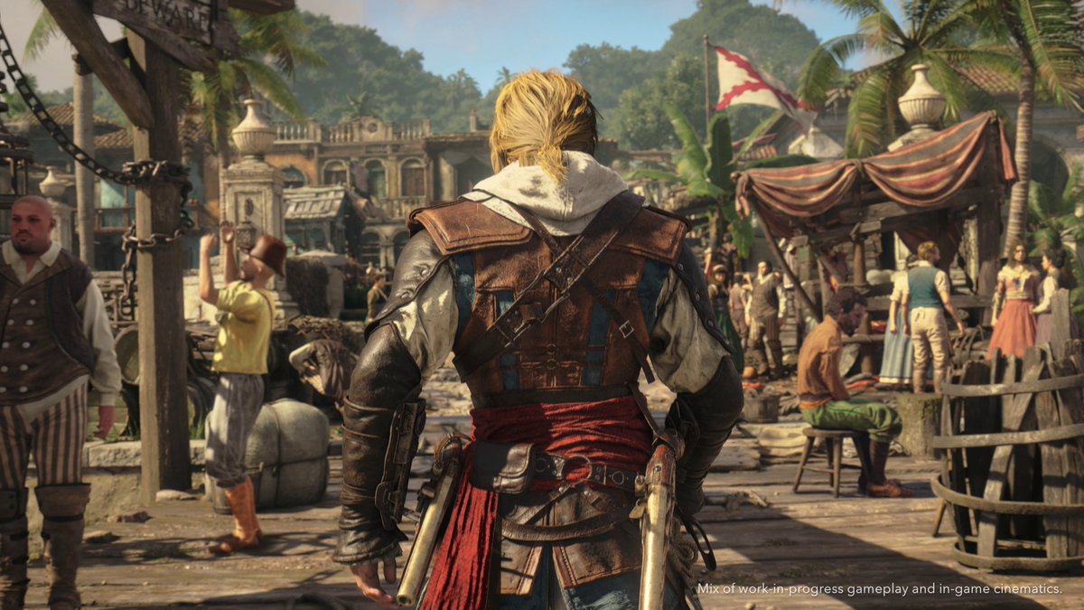 AccessTheAnimus's tweet photo. ASSASSIN'S CREED BLACK FLAG RESYNCED - ACCESSIBILITY - CONTROLS

🔵 Sea Shanty player directly in the HUD
🔵 Control remapping -  deepest level of customisation yet for an Assassin's Creed game
🔵 Auto movement option, double-tap to automatically walk forward
🔵 Area loot option to loot all nearby bodies
🔵 Advanced parkour and manual jump - classic AC or a more modern control scheme
🔵 Fleet management is now accessible directly in the captain’s cabin rather than requiring the house of a separate mobile app.
🔵 Proximity action prompts for actions at sea like boarding, docking  and looting now hug the screen edges whenever you are in interaction range
🔵 Lock-on camera - a setting to automatically lock the camera on a nearby enemy
🔵 Camera follow setting for the camera to auto-adjust and follow behind the player
🔵 Left handed button swaps.
🔵 Swap holds for toggles for multitude of gameplay actions, both naval and on ground.
🔵 X and Y axis inversion - granular inversion options for each stick,  configurable separately for ship and on-foot, aiming, camera, world map navigation
🔵 Deadzones and thresholds are configurable for triggers and both analog sticks
🔵 Configurable haptics (vibrations), strength is adjustable separately for gameplay, cinematics, interface and adaptive triggers (DualSense only)
🔵 Multiple input devices supported, with auto switching - Mouse and keyboard, controllers, and combinations.
🔵 Action flexibility - unlike the original you can now crouch anywhere, swim anywhere, and put on/remove your hood as you please.