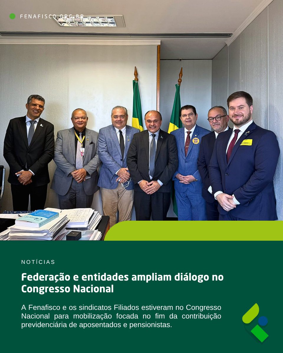 Fenafisco's tweet photo. #TBT da mobilização parlamentar da Fenafisco no Congresso Nacional.

Na última semana, a Federação e os sindicatos filiados dialogaram com 15 parlamentares sobre pautas estratégicas da categoria, com foco no apensamento da PEC 06/2024 à PEC 555/2006. https://t.co/Bhf1W0UdN1