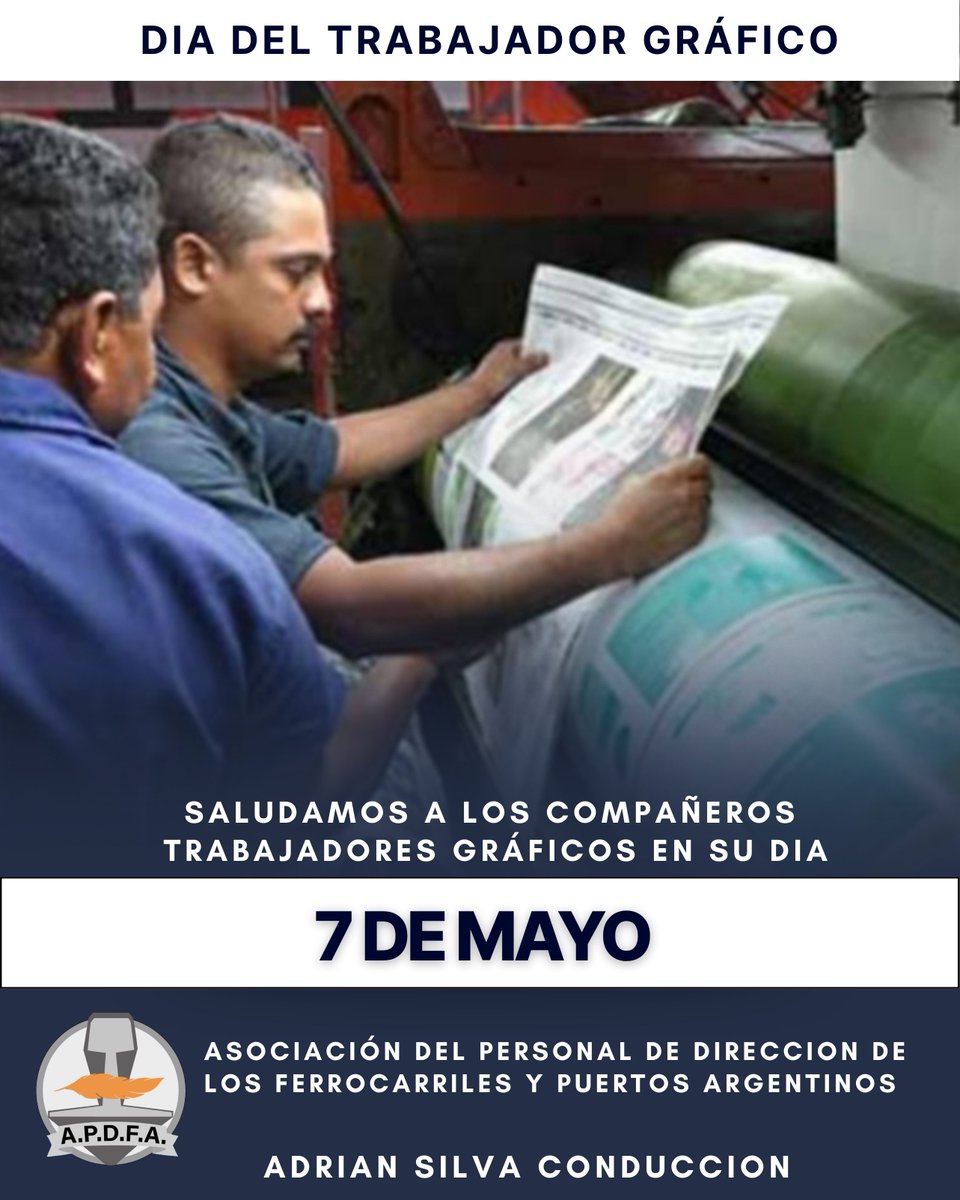 Saludamos a los compañeros trabajadores graficos en su dia!
<a href="/ApdfaAdrian/">Silva Adrian Apdfa</a> 
<a href="/ApdfaListaGris/">APDFA LISTA GRIS</a> 
<a href="/APDFApuertosOK/">APDFA Ferroportuarios</a>