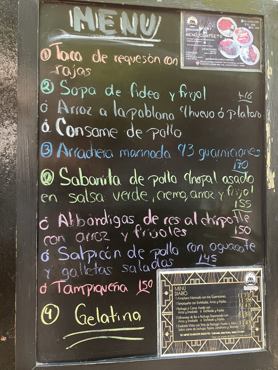 El46b's tweet photo. Buen jueves 7 de mayo💐🌷 Les dejemos el menú del día 😊🍽️ @el46b @vecinos_la @ColCuauhtemoc https://t.co/puvR4SeNry