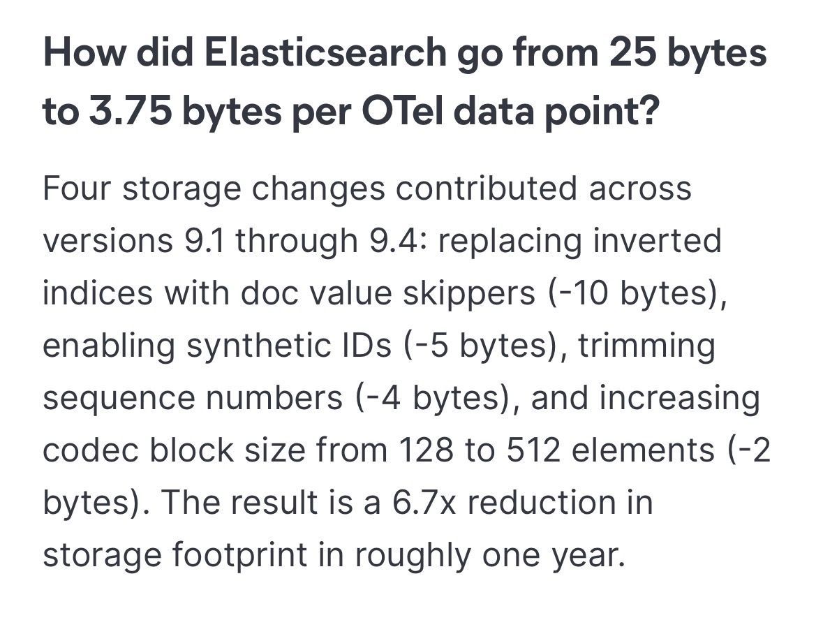 dadoonet's tweet photo. At @Elastic, we just took a massive leap. 🚀 
Our new columnar metrics engine is 30x faster than Prometheus. Better performance, lower TCO, and all your telemetry in one place. 
Proud of the team for this milestone!

Details here: https://t.co/yIAd7SL1hz https://t.co/3RHnr0g4bC