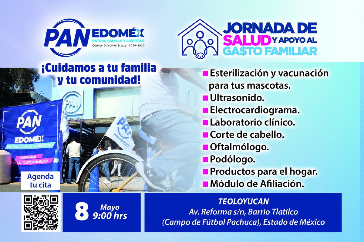 pan_edomex's tweet photo. ¡Te esperamos mañana en Teoloyucan!
En el PAN Estado de México seguimos cerca de las familias, trabajando con acciones que apoyen su economía y calidad de vida.
Porque cuando trabajamos cerca de la gente, construimos un mejor Estado de México. https://t.co/CydQ4G0lKa