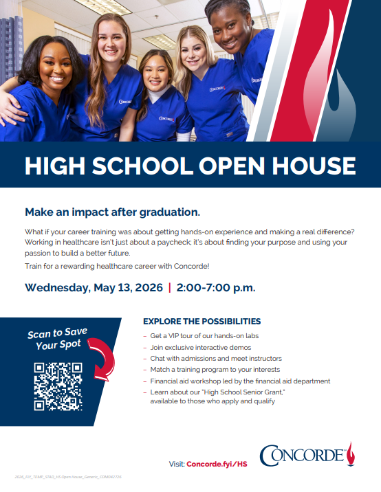 Warrior_CCMRC's tweet photo. @NISDWarren &amp; @NISDCCA 
Are you interested in Concorde Career College? 
Check out their Open House on Wednesday, May 13th! https://t.co/Q0qt6DUWmO