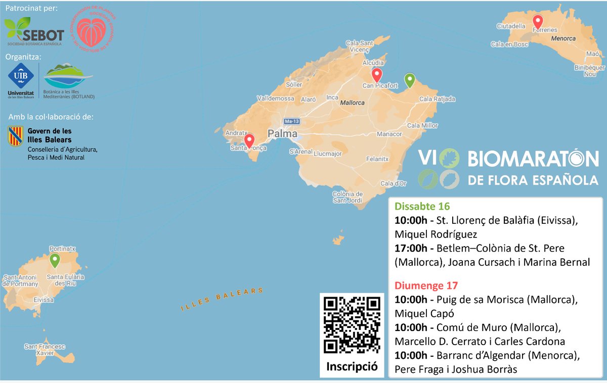 BOTLAND_UIB's tweet photo. Des de BOTLAND, organitzam sortides botàniques guiades arreu de les Balears per descobrir flora litoral, garriga i espais naturals amb l’acompanyament d’especialistes.

📌 Mapa de les sortides:
https://t.co/cKEZhmlhJi

📝 Inscripció:
https://t.co/hcVUT1jFsT https://t.co/wKkk17ByQt