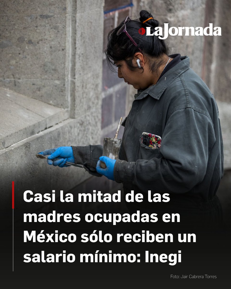 En el marco del Día de la Madre, el Inegi reveló que casi la mitad de las madres trabajadoras en México (49.2%) percibe como máximo un salario mínimo mensual, equivalente a unos 9,582 pesos, pese a que el 45.6% cumple con jornadas laborales de tiempo completo.

Esta situación