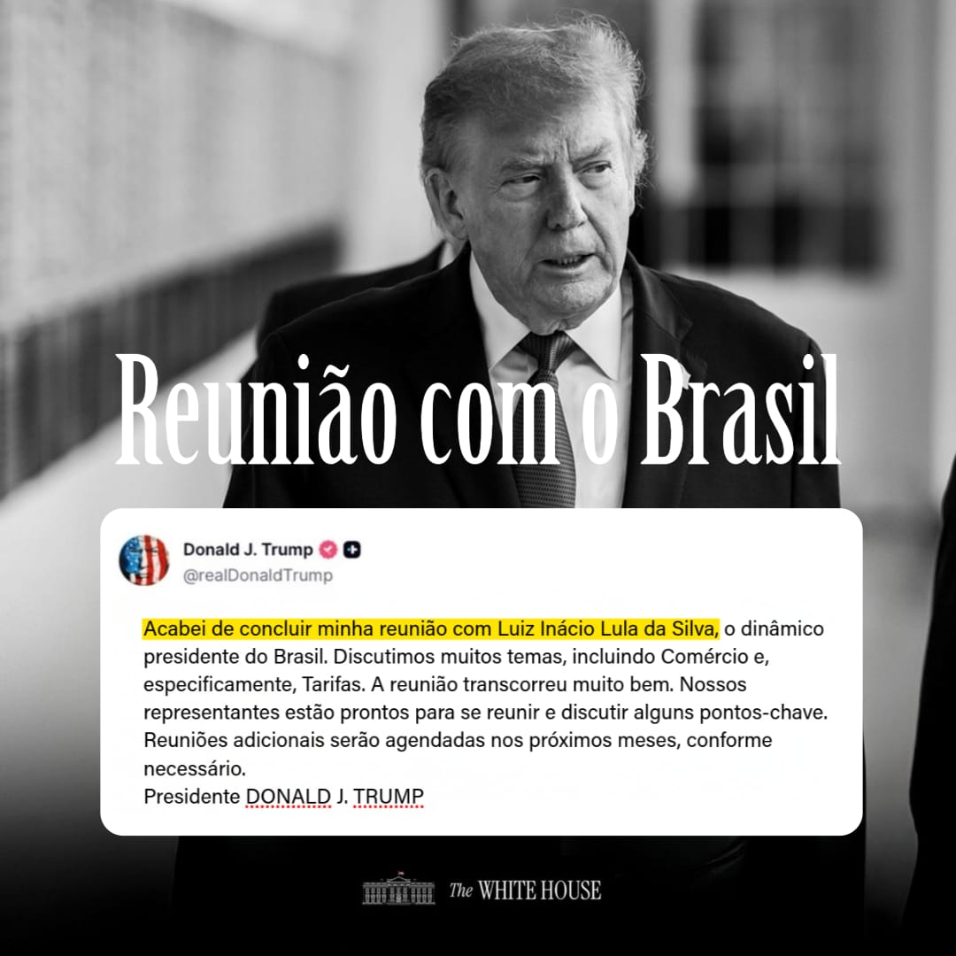 EmbaixadaEUA's tweet image. "Acabei de concluir minha reunião com Luiz Inácio Lula da Silva, o dinâmico presidente do Brasil. Discutimos muitos temas, incluindo Comércio e, especificamente, Tarifas. A reunião transcorreu muito bem. Nossos representantes estão prontos para se reunir e discutir alguns