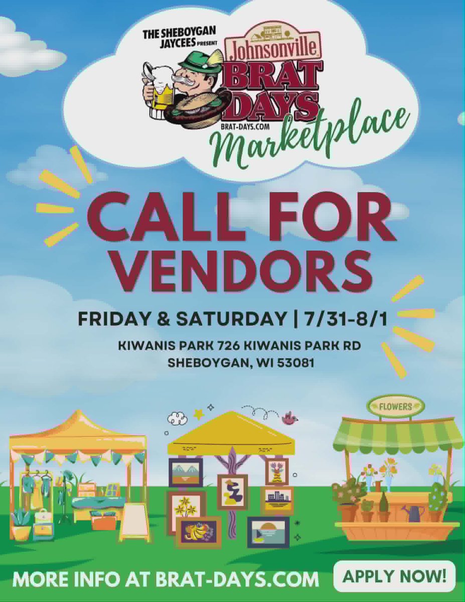 📢 We are seeking vendors for the #BratDays 2026 Marketplace! The fee for non-profits and crafters is $80 for a 10'x10' booth. The fee for direct sales and all other businesses is $170 for a 10'x10' booth.
👉 More info: brat-days.com/marketplace